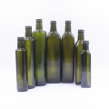 Dark Green Amber Brown Round Olive Oil Glass Bottle with Aluminum Cap Set 250ml, 500ml 750ml 1000ml